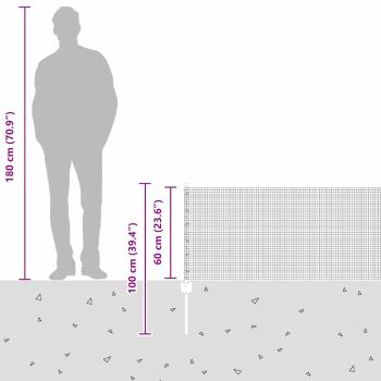 Geschweißter Drahtzaun mit 11 U-Pfosten Grau 0,6x25 m Stahl
