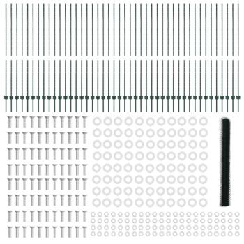 Zaunpfosten 11 Stück U-Kanal Grün 150 cm Stahl, Hexagonzaun Grün 1,5x100 m Stahl