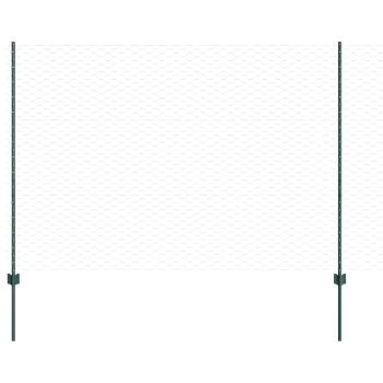 Zaunpfosten 11 Stück U-Kanal Grün 150 cm Stahl, Sechseckzaun Grün 1,5x100 m Stahl