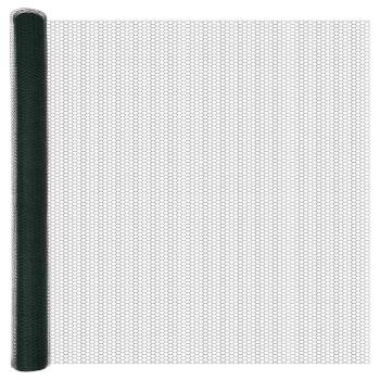 Zaunpfosten 11 Stk U-Kanal Grün 160 cm Stahl, Hexagonzaun Grün 1.6x100 m Stahl
