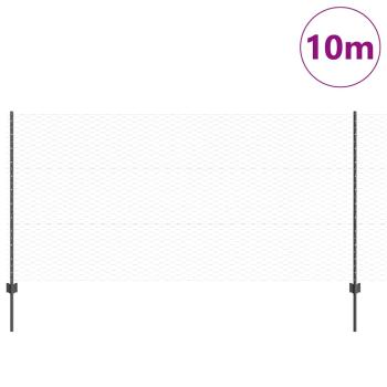 Zaunpfosten 10 Stück U-Kanal Grau 120 cm Stahl, Sechseckzaun Grau 1,2x10 m Stahl