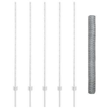 Zaunpfosten 10 Stück U-Kanal 140 cm verzinkter Stahl, Sechseckzaun 1,4x10 m verzinkter Stahl