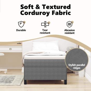 Boxspringbett Hellgrau Cordstoff