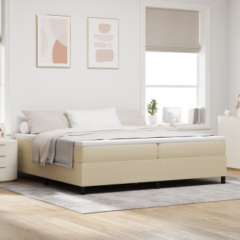 Boxspringbett Hellgrün Grau 200x200 cm Cordstoff
