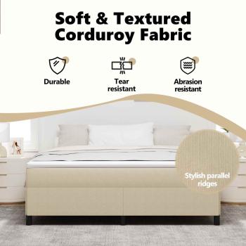 Boxspringbett Hellgrün Grau 200x200 cm Cordstoff