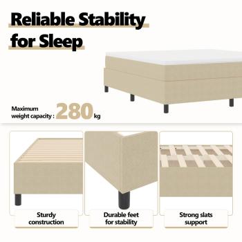Boxspringbett Hellgrün Grau 200x200 cm Cordstoff