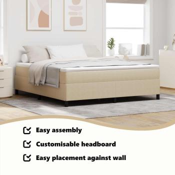 Boxspringbett Hellgrün Grau 200x200 cm Cordstoff