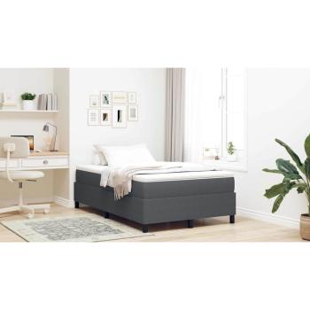 Boxspringbett mit Matratze Dunkelgrau Kleines Doppelbett Cordstoff