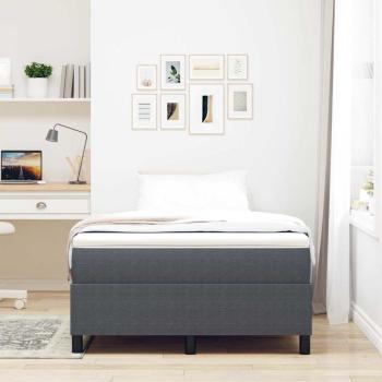 Boxspringbett mit Matratze Dunkelgrau Kleines Doppelbett Cordstoff