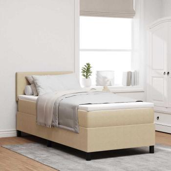ARDEBO.de - Boxspringbett mit Matratze Hellgrün Grau 100x200 cm Cordstoff
