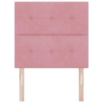 Kopfteil mit Knopfheftung Rosa 80 cm Samt
