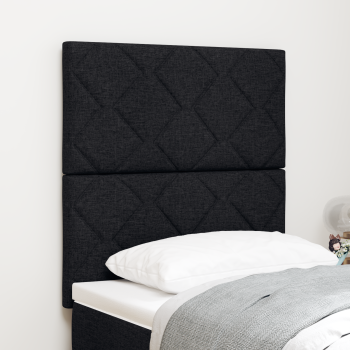 Kopfteil mit Diamantblockmuster Schwarz 80 cm Stoff, Kopfteil mit Diamantblockmuster Schwarz 160 cm Stoff