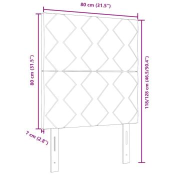 Kopfteil Rautenblock Design Dunkelbraun 80 cm Stoff, Kopfteil Rautenblock Design Dunkelbraun 160 cm Stoff