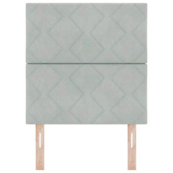 Kopfteil Diamantblock Design Hellgrau 80 cm Samt, Kopfteil Diamantblock Design Hellgrau 160 cm Samt