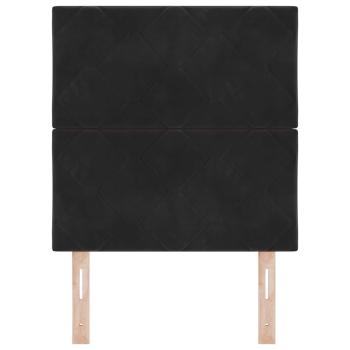 Kopfteil mit Diamantblock-Design in Schwarz, 80 cm Samt, Kopfteil mit Diamantblock-Design in Schwarz, 160 cm Samt