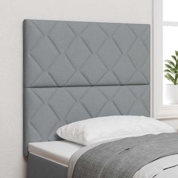 ARDEBO.de - Kopfteil Diamantblöcke Design Hellgrau 90 cm Stoff, Kopfteil Diamantblöcke Design Hellgrau 180 cm Stoff
