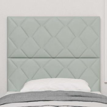 Kopfteil mit Diamantblockdesign Hellgrau 90 cm Velvet, Kopfteil mit Diamantblockdesign Hellgrau 180 cm Velvet