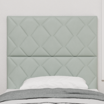 Kopfteil mit Diamantblockdesign Hellgrau 90 cm Velvet, Kopfteil mit Diamantblockdesign Hellgrau 180 cm Velvet