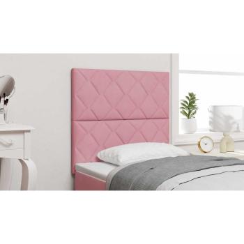 Rosa Kopfteil mit Diamantblöcken 90 cm Samt, Rosa Kopfteil mit Diamantblöcken 180 cm Samt