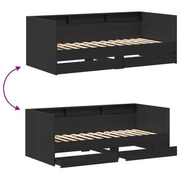 Tagesbett mit Schubladen in Beton Grau 90x200 cm Holzwerkstoff