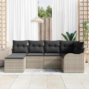 Gartensofa-set Hellgrau Poly-Rattan