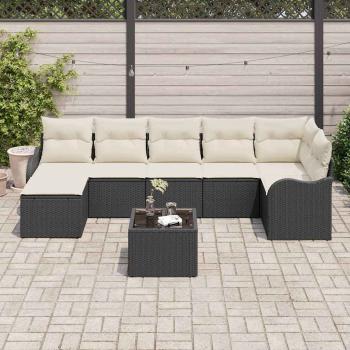 Gartensofa-set Schwarz Poly-Rattan
