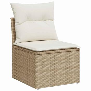 10-teiliges Garten Sofa Set mit Kissen Braun Poly Rattan