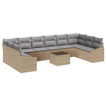 Sofa Set 11 stk. Beige [Synthetisch]: Poly Rattan