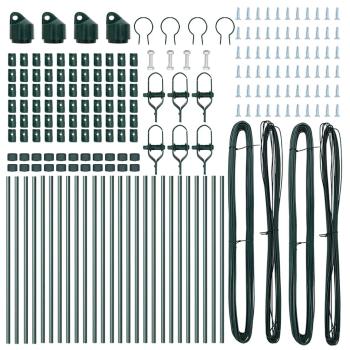 Zaunpfosten 26 Stück Grün Ø32 mm 80 cm Verzinkter Stahl