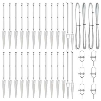 Zaunpfosten mit Spike 26 Stück Ø32 mm 120 cm Verzinkter Stahl