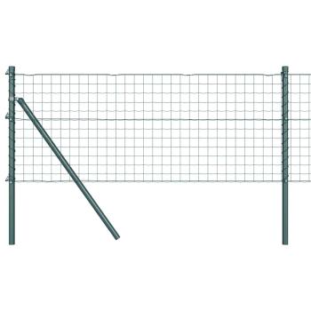 Eurozaun mit 7 Pfosten 0.4x10 m Verzinkter Stahl Grün