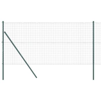 Eurozaun mit 7 Pfosten 1x10 m verzinkter Stahl Grün