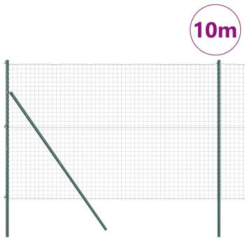 Euro Zaun mit 7 Pfosten 1,6x10 m verzinkter Stahl grün