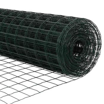 Euro-Zaun mit 7 Pfosten 0.8x10 m Feuerverzinkter Stahl Grün