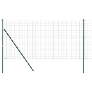 Euro Zaun mit 7 Pfosten 1,4x10 m aus galvanisiertem Stahl in Grün
