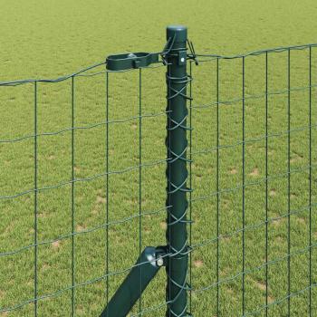 Euro Zaun mit 7 Pfosten 1,6 x 10 m verzinkter Stahl Grün