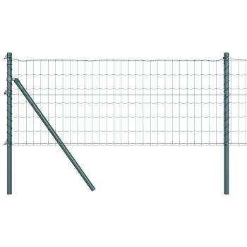 Euro Zaun mit 7 Pfosten 0.8x10 m Verzinkter Stahl Grün