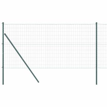 Euro Zaun mit 7 Pfosten 1,4x10 m verzinkter Stahl Grün