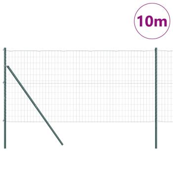 Euro Zaun mit 7 Pfosten 1,4x10 m verzinkter Stahl Grün