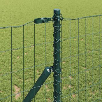 Euro Zaun mit 7 Pfosten 1,4x10 m verzinkter Stahl Grün