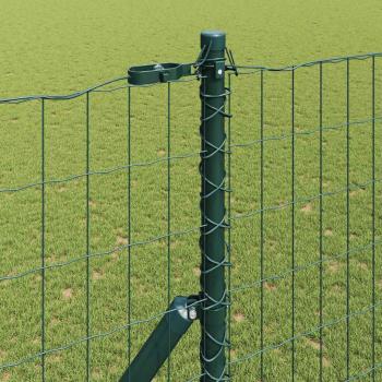 Euro Zaun mit 7 Pfosten 1.6x10 m Verzinkter Stahl Grün