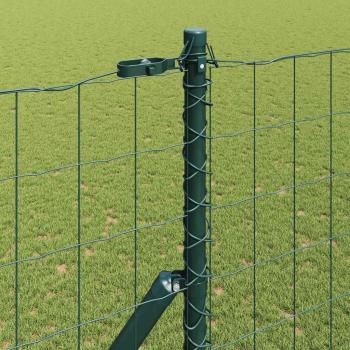 Euro Zaun mit 7 Pfosten 1.5x10 m Verzinkter Stahl Grün