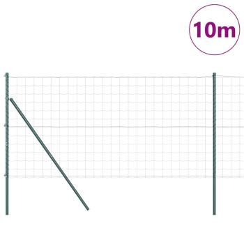 Euro Zaun Set aus 2 Grün Pulverbeschichteter Stahl 10 x 1,0 m
