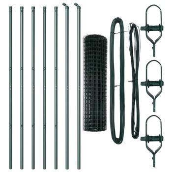 Euro Zaun Set mit 2 Grün Pulverbeschichteter Stahl 10 x 1,2 m