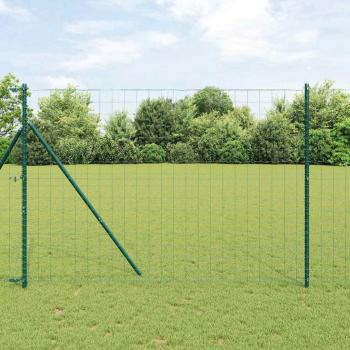 ARDEBO.de - Euro Zaun Set aus 2 Grün Pulverbeschichteter Stahl 10 x 1,5 m
