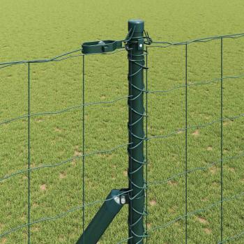 Euro Zaun Set aus 2 Grün Pulverbeschichteter Stahl 10 x 1,5 m