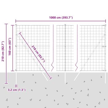 Euro Zaun mit 7 Pfosten 1,6x10 m verzinkter Stahl Grün