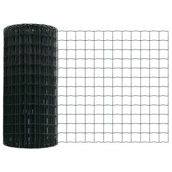 Euro Zaun mit 13 Pfosten 0,4x25 m Galvanisierter Stahl Grün