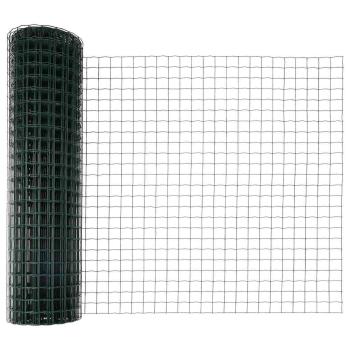 Euro-Zaun mit 13 Pfosten 1x25 m galvanisierter Stahl grün