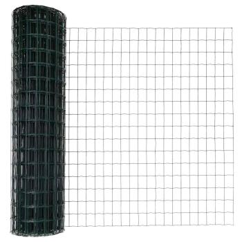Euro-Zaun mit 13 Pfosten 1.2x25 m Verzinkter Stahl Grün